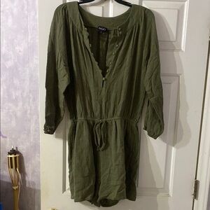 Green Button-Up Romper